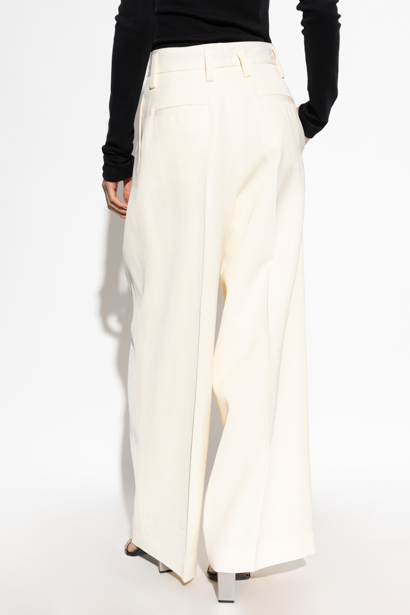 Cristaseya Pleated Trousers Corduroy White – Neighbour